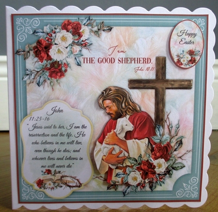 The Good Shepherd Card Front With Decoupage by Johanna Lambert