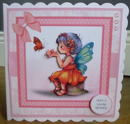 Butterfly Fairies - Makes 3 Cards (7x7 inch square card kit) by Johanna Lambert