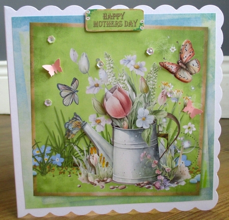 Spring Flowers and Butterflies Watering Can Mini Kit  by Johanna Lambert
