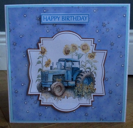 Blue truck and tractor toppers by Johanna Lambert