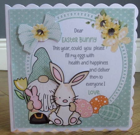 7x7 Easter bunny health and happiness by Johanna Lambert
