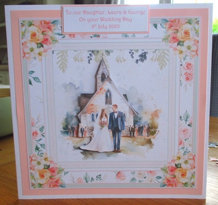 Beautiful Wedding Day 7x7ins Decoupage Kit 3 by Johanna Lambert