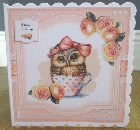 Cute  Owl in Teacup  Mini Kit by Johanna Lambert