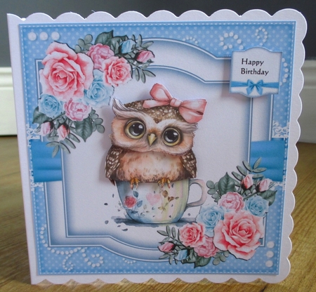 Cute  Owl  & Roses  Mini Kit by Johanna Lambert