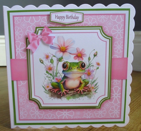 Frogs And Daisies Card & Toppers  by Johanna Lambert