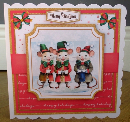 Happy Christmas Mice Card Topper Kit-2 by Johanna Lambert