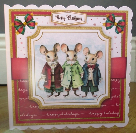 Happy Christmas Mice Card Topper Kit-3 by Johanna Lambert