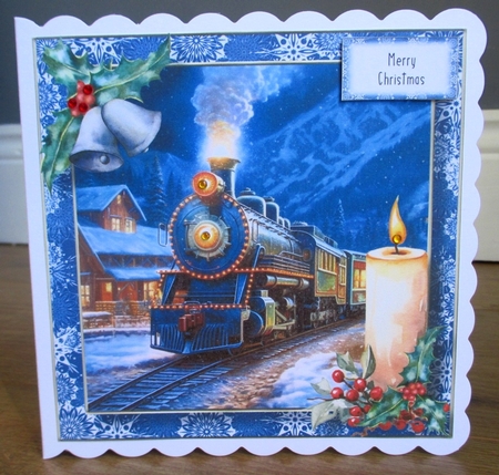 The Christmas Steam Train 1 8x8 by Johanna Lambert