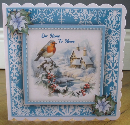 8x8 Mini Kit, Beautiful Robin and Christmas Scene by Johanna Lambert