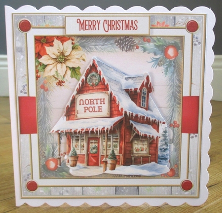 Vintage Christmas Northpole Decoupage 7x7ins kit 6 by Johanna Lambert