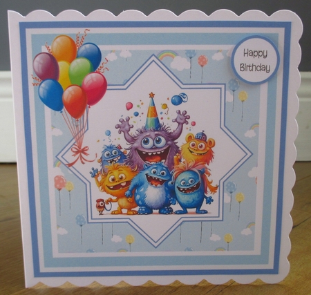 A Monstrous Birthday 8x8 Quick Card #1 by Johanna Lambert