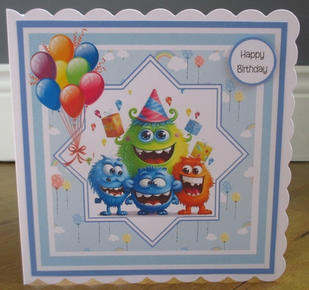 A Monstrous Birthday 8x8 Quick Card #2 by Johanna Lambert