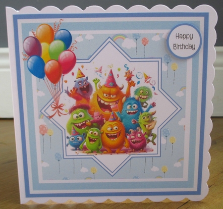 A Monstrous Birthday 8x8 Quick Card #3 by Johanna Lambert