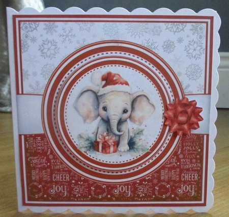 5x7 & 6x6 CHRISTMAS ELEPHANTS by Johanna Lambert