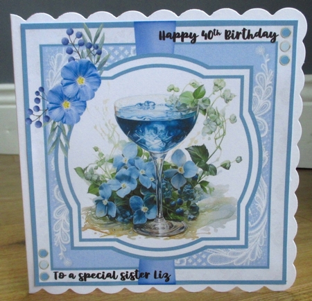 Blue and Green Lagoon Cocktails #1 8x8 Quick Card by Johanna Lambert