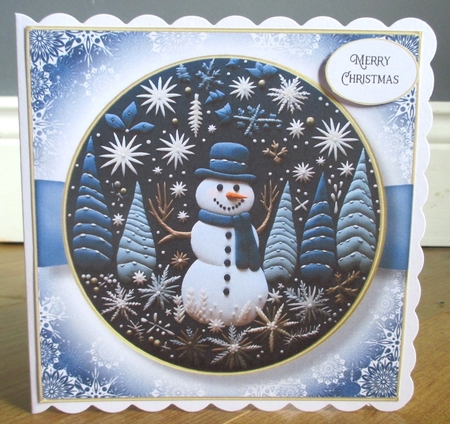 Blue Felted Snowman Multi Topper Kit by Johanna Lambert