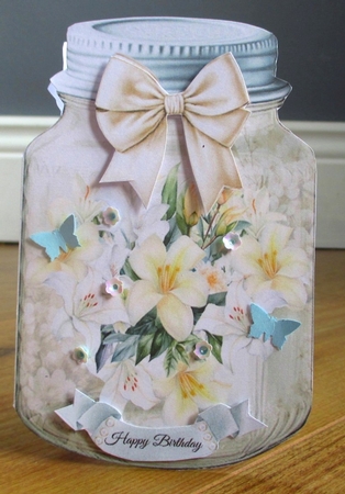 Delicate Floral Mason Jar 03 Shaped Mini Page Kit  by Johanna Lambert