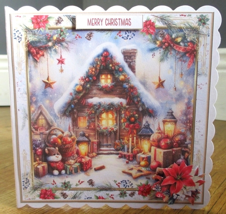 Christmas Joy Vintage Decoupage 6x6ins Topper 1 by Johanna Lambert