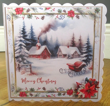 Christmas Joy Vintage Decoupage 6x6ins Topper 2 by Johanna Lambert