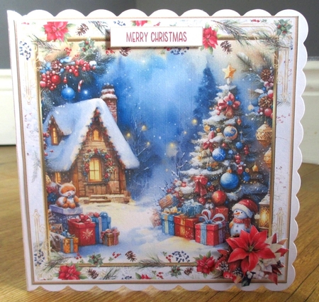 Christmas Joy Vintage Decoupage 6x6ins Topper 4 by Johanna Lambert
