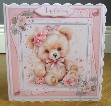 8x8 Mini Kit, Gorgeous Teddy Pink With Flowers by Johanna Lambert