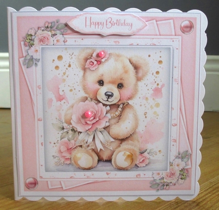 8x8 Mini Kit, Gorgeous Teddy Pink With Flowers by Johanna Lambert