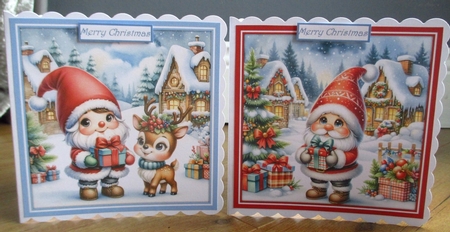 Christmas gnomes CARD FRONTS by Johanna Lambert