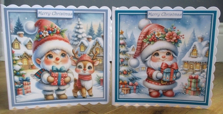 Christmas gnomes CARD FRONTS by Johanna Lambert