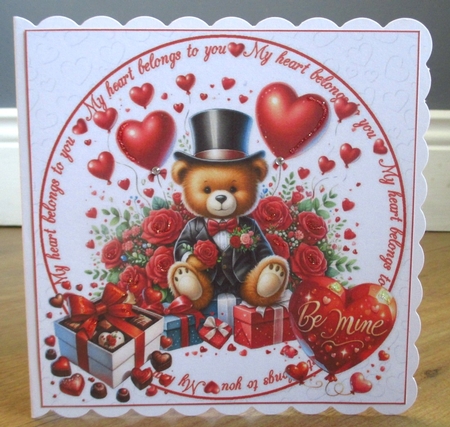 7x7 red teddy Valentine choice of four mini kit by Johanna Lambert