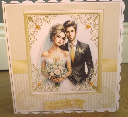 Bride & Groom Wedding 7 x 7 Card by Johanna Lambert