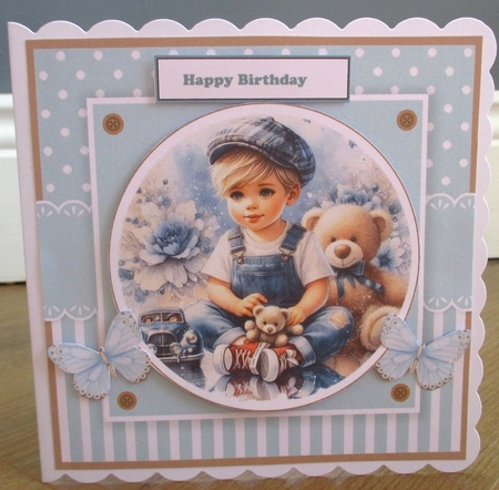 A Boy With His Toys Card & Toppers Set by Johanna Lambert
