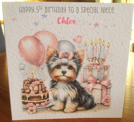 Yorkie Pup Birthday Wishes by Johanna Lambert