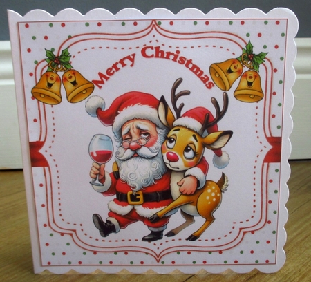 7x7 Santa cheers Christmas choice of four mini kit  by Johanna Lambert