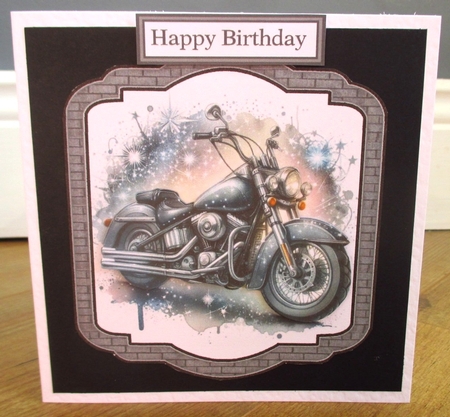 Vintage Motorbikes 12 Topper, Pyramage Layers and Sentiments by Johanna Lambert