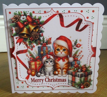 6x6 Christmas cats choice of four mini kit by Johanna Lambert