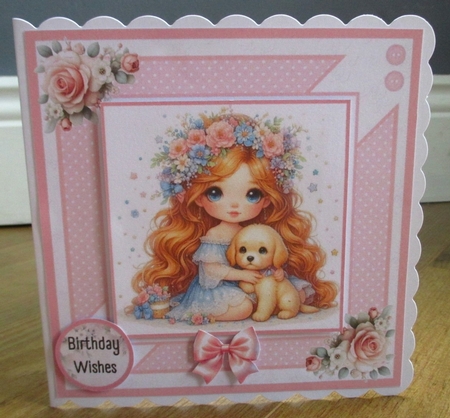 Pretty Flower Girl and Pooches by Johanna Lambert