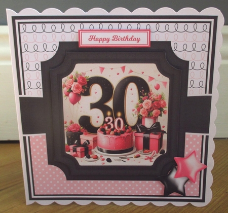 BIRTHDAY AGES 30,40,50 BLACK & PINK by Johanna Lambert