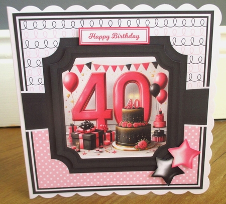 BIRTHDAY AGES 30,40,50 BLACK & PINK by Johanna Lambert