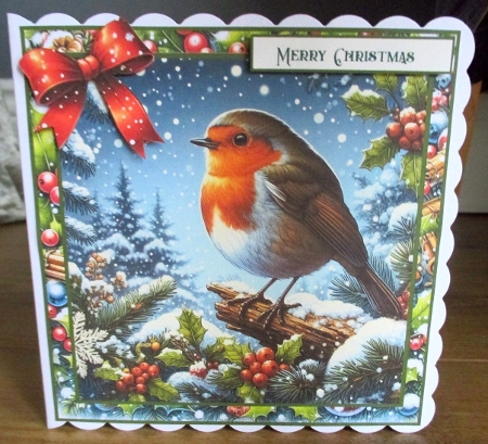 Christmas Robin Card fronts. Pack of 4 with decoupage. JPEG and PDF by Johanna Lambert