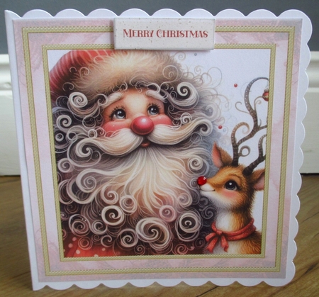 2 Vintage Santa Toppers by Johanna Lambert