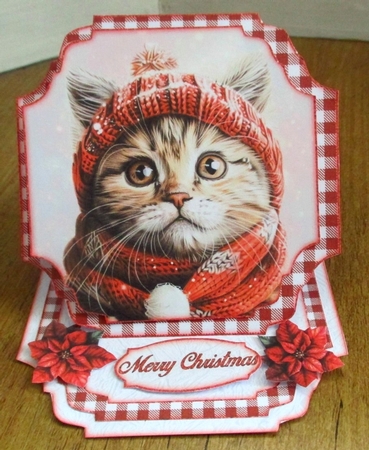 Winter Cat Shaped Easel Card Kit by Johanna Lambert