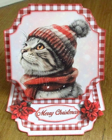 Winter Cat Shaped Easel Card Kit by Johanna Lambert