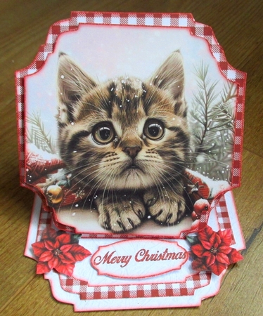 Winter Cat Shaped Easel Card Kit 2 by Johanna Lambert