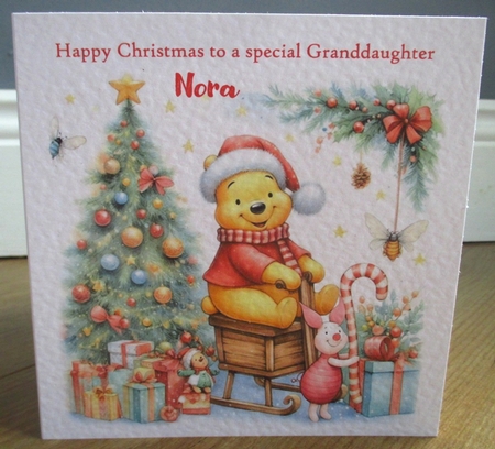 12 Christmas Pooh Bear and Piglet Card Fronts 8 x 8 JPEG by Johanna Lambert
