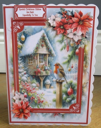 Christmas Garden Robin - 5x7 2 by Johanna Lambert