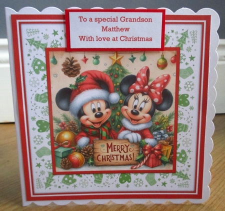 10 Christmas Mickey and Minnie Merry Christmas Signs Card Fronts 6 x 6 JPEGS Pack 2 by Johanna Lambert