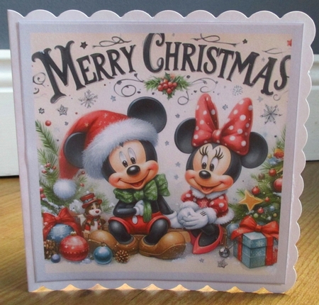 10 Christmas Mickey and Minnie Merry Christmas Signs Card Fronts 6 x 6 JPEGS Pack 2 by Johanna Lambert