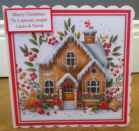 10 Christmas Gingerbread House Card Fronts 8x8 inches JPEGs by Johanna Lambert