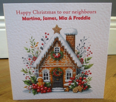 10 Christmas Gingerbread House Card Fronts 8x8 inches JPEGs by Johanna Lambert