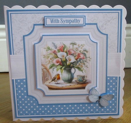 SYMPATHY FLOWERS WITH ROBIN by Johanna Lambert